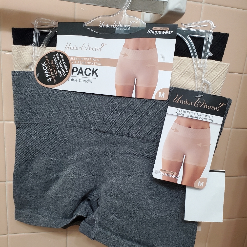 NWT UnderWhere? Seamless Short With Tummy & Rear Control; 3Pk Bundle; M & L. $35